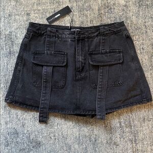 Fashion Nova Charcoal Denim Skort
